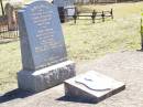 
James MCCARTNEY, husband father,
died 27 Aug 1937 aged 73 years;
Mary Hannah, wife of James MCCARTNEY,
died 13 Oct 1942 aged 71 years;
Beryl May MCCARTNEY, daughter,
died 25 Feb 1971 aged 56 years;
May MCCARTNEY,
died 17 Dec 1912 aged 17 years;
Forest Hill Cemetery, Laidley Shire
