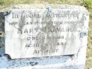 
Mary HOWARD, wife mother,
died 5-9-1948 aged 49 years;
Forest Hill Cemetery, Laidley Shire
