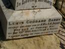 
Lewis Goddard DARBY,
(son of H.W. and S.B. DARBY, d: 21 May 1905, aged 3 years, 8 months)
Fowlers Bay cemetery, South Australia
