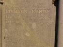 
Hermann ROHDE,
born 11 Nov 1818,
died 7 Oct 1898;
Glencoe Bethlehem Lutheran cemetery, Rosalie Shire
