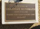 
Christian RUNDMANN,
born 17-11-1916,
died 13-01-1917;
Glencoe Bethlehem Lutheran cemetery, Rosalie Shire
