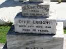
Effie ENRIGHT,
died 19 Nov 1941 aged 41 years;
Gleneagle Catholic cemetery, Beaudesert Shire
