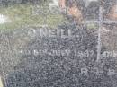
Hugh ONEILL,
died 5 July 1967;
Margaret ONEILL,
died 10 May 1975;
Gleneagle Catholic cemetery, Beaudesert Shire
