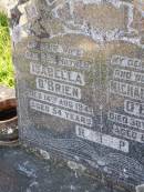 
Isabella OBRIEN, wife mother,
died 14 Aug 1941 aged 54 years;
Michael Stewart OBRIEN, husband father,
died 30 Aug 1967 aged 85 years;
Gleneagle Catholic cemetery, Beaudesert Shire
