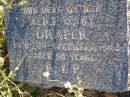 
Alice Mary DRAPER, mother,
died 26 Dec 1984 aged 90 years;
Gleneagle Catholic cemetery, Beaudesert Shire
