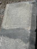 
Louisa Duesbury COOTE, wife of William COOTE,
born 1 Oct 1827 died 10 Oct 1870;
Gods Acre cemetery, Archerfield, Brisbane
