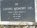 
Sealy Lloyd PERRETT,
died 10-3-78 aged 48 years;
Goomeri cemetery, Kilkivan Shire
