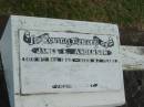 
James E. ANDERSON,
died 9 Dec 1952 aged 67 years;
Irene M. ANDERSON,
died 6 Feb 1987 ageed 76 years;
Goomeri cemetery, Kilkivan Shire
