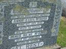 
Annie Eliza MCROBB,
wife mother,
died 8 Oct 1949 aged 72 years;
James Milne MCROBB,
died 6 June 1968 aged 91 years;
Goomeri cemetery, Kilkivan Shire

