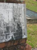 
Herbert Henry TOOP,
father,
died 10 July 1943 aged 57 years;
Emily May TOOP,
mother,
died 10 Feb 1965 aged 78 years;
Goomeri cemetery, Kilkivan Shire
