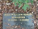 
John William Henry MCMASTER,
26-01-1913 - 01-01-2006;
Greenmount cemetery, Cambooya Shire
