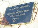 
Richard Ernest FREE
13-6-50 to 19-7-02

St Matthews (Anglican) Grovely, Brisbane

