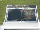 
PICKERING
Kenneth Walter
B: 10-7-1910
D: 19-4-1999
husband of Edith Nellie

eldest son
Graham Walter PICKERING
B: 6-4-1941 
D: 26-6-2002

St Matthews (Anglican) Grovely, Brisbane
