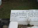 
son
John R BARRETT
b: 14-1-25
d: 16-12-85

husband
Frank BARRETT
28 Jul 1965
aged 59

wife
Margaret Gray BARRETT
3 Nov 1990
aged 83

St Matthews (Anglican) Grovely, Brisbane
