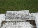 
Margaret Esther PRATT
23 Dec 1902
aged 37

Alice Maud PRATT
30 Jun 1961
aged 74

St Matthews (Anglican) Grovely, Brisbane

