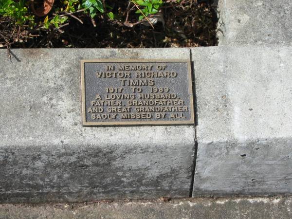 Victor Richard TIMMS  | 1917 to 1989  |   | St Matthew's (Anglican) Grovely, Brisbane  | 