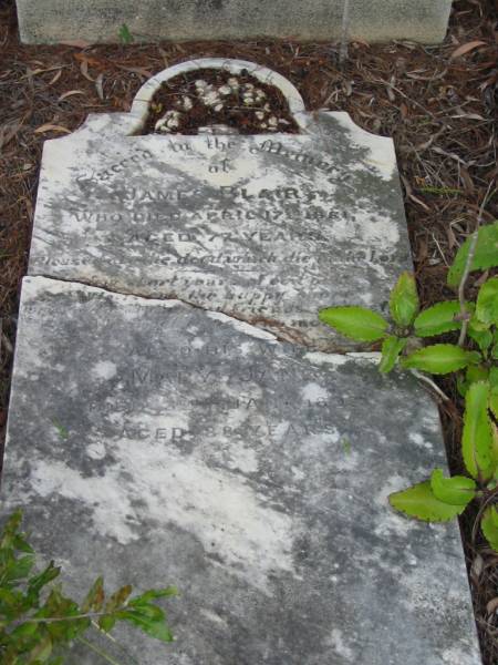 James BLAIR  | Apr 17 1881  | aged 77  |   | wife  | Mary Jane  | Jan 3 1893  | aged 88  |   | St Matthew's (Anglican) Grovely, Brisbane  | 