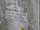 
Wilhelmina ZEAT
d: 13 Dec 1893 aged 29
(our dear mother)
Wilhemine Karoline KREIS
d: 20 Feb 1952, aged 68
Haigslea Lawn Cemetery, Ipswich
