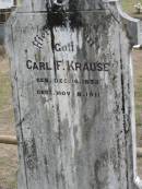
Carl F KRAUSE
b: 16 Dec 1833, d: 8 Nov 1911
Haigslea Lawn Cemetery, Ipswich
