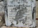 
Anna Marie HOLZWART
b: 24 Mar 1891, d: 23 Dec 1911 (murdered)
Haigslea Lawn Cemetery, Ipswich
