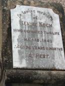 
Kelvin KOCH
15 May 1942, aged 26 years 11 months
Haigslea Lawn Cemetery, Ipswich
