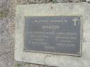 
Maria Christina (Mary) MARTIN
9 Dec 1993, aged 92
James Coltman MARTIN
9 Aug 1968, aged 64
Haigslea Lawn Cemetery, Ipswich
