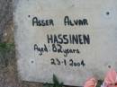 
Asser Alvar HASSINEN
23 Jan 2004, aged 82
Haigslea Lawn Cemetery, Ipswich
