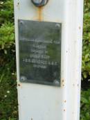 
Australian Bicentennial year flag pole dedicated by Archbishop J B R Grindrod K.B.E. 16-10-1988
Saint Augustines Anglican Church, Hamilton

