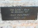 
the Lych-gate in memory of Jean PUMFREY 1907 - 1990
Saint Augustines Anglican Church, Hamilton

