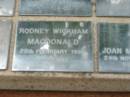 
Rodney Wickham MacDONALD
25 Feb 1986 aged 87
Saint Augustines Anglican Church, Hamilton

