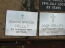 
Edward Winston COLLEY
9 Dec 1997, aged 49
Jack COLLEY
14 Aug 1998, aged 89
Saint Augustines Anglican Church, Hamilton

