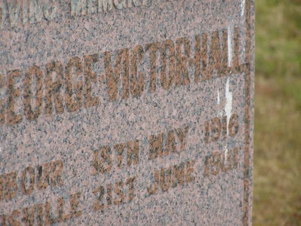 Albert George Victor HALL  | b: Nambour 18 May 1916  | d: Harrisville 21 Jun 1981  | Harrisville Cemetery - Scenic Rim Regional Council  | 
