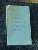 
Pastor Melchior Milkus MILLAT, died 24 Feb 1949 aged 89;
St Pauls Lutheran Cemetery, Hatton Vale, Laidley Shire
