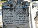 
Christian F HARCH; d: 5 May 1928 aged 64
Emilie M HARCH; d: 1 Sep 1945; aged 76
St Pauls Lutheran Cemetery, Hatton Vale, Laidley Shire
