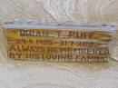 
Brian T. RUFF,
29-4-1935 - 31-7-2003;
Helidon General cemetery, Gatton Shire
