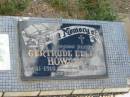 
Gertrude Ellen HOWARD,
nursing sister,
27-11-1910 - 6-5-1977;
Howard cemetery, City of Hervey Bay

