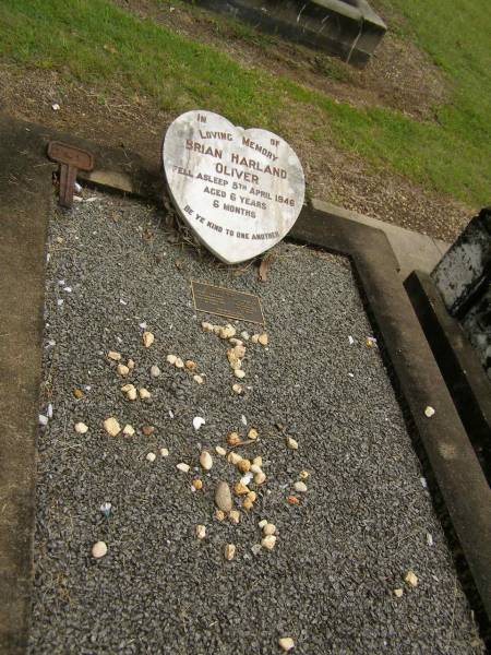 Brian Harland OLIVER,  | died 5 April 1946 aged 6 years 6 months;  | Howard cemetery, City of Hervey Bay  | 