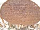 
Heinrich Albert August WITTENHAGEN
geb: 8 Apr 1898
gest: 10 Oct 1898
Hoya Lutheran Cemetery, Boonah Shire

