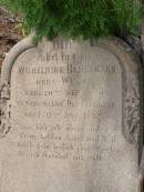 
Wilhelmine HABERMANN (geb WENDT)
geb 20 Sep 1820
in Gebswalde Deutchland
gest 11 Sep 1897

Hoya Lutheran Cemetery, Boonah Shire

