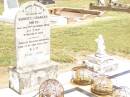 
Robert Charles SMITH,
son,
died 15 Dec 1922 aged 3 years 9 months 11 days;
Ethel SMITH,
died 6 July 1963 aged 58 years;
John (Jacky) STACK,
died 28 June 1932 aged 7 months;
Jandowae Cemetery, Wambo Shire
