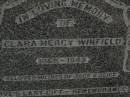 
Clara Mercy WINFIELD,
mater,
1865 - 1943,
mother of Jack & Alice;
Jandowae Cemetery, Wambo Shire
