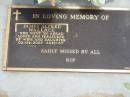 
James Alfred WALLACE,
died 02-04-2003 aged 67 years,
loved by wife & daughter;
Jandowae Cemetery, Wambo Shire
