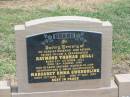 
Raymond Thomas (Bill) HOARE,
husband father father-in-law grandfather,
born 21 Oct 1912,
died 18 Aug 1990;
Margaret Emma Gwendoline HOARE,
mother mother-in-law grandmother great-grandmother,
born 26 June 1915,
died 3 July 1997;
Jandowae Cemetery, Wambo Shire
