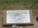 
William George Frederick GOBBERT,
husband father father-in-law grandfather,
died 5 Oct 1977 aged 72 years;
Mary Rebecca GOBBERT,
mother mother-in-law grandmother great-grandmother,
died 25 June 1997 aged 89 years;
Jandowae Cemetery, Wambo Shire
