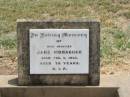 
Jane MONAGHAN,
mother,
died 5 Feb 1952 aged 79 years;
Jandowae Cemetery, Wambo Shire
