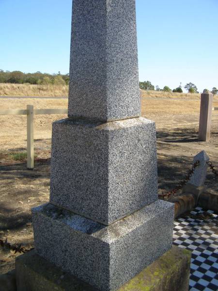 Neil MCGILP,  | died 21 Oct 1915 aged 76 years;  | Mary,  | wife,  | died 29 Sep 1921 aged 59 years;  | Alexander,  | brother,  | died 6 July 1895 aged 14 years;  | Niel Alexander,  | died 6 Jan 1898 aged 10 months;  | Jondaryan cemetery, Jondaryan Shire  | 