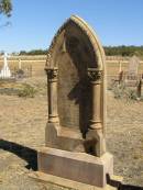 
Mary CONNORTY,
wife of Thomas CONNORTY,
native of Co Killarney Ireland,
died Jondaryan 1 June 1892 in 50th? year,
erected by son Patrick CONNORTY;
Jondaryan cemetery, Jondaryan Shire
