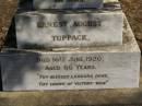 
Ernest August TUPPACK,
died 16 June 1920 aged 66 years;
Jondaryan cemetery, Jondaryan Shire
