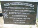 
Iris Merville HERRMANN,
mother mother-in-law grandmother great-grandmother,
died 9 May 2003 aged 79 years;
Kalbar General Cemetery, Boonah Shire
