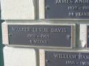 
Walter Leslie DAVIS,
1902 - 1903 aged 6 weeks;
Engelsburg Methodist Pioneer Cemetery, Kalbar, Boonah Shire
